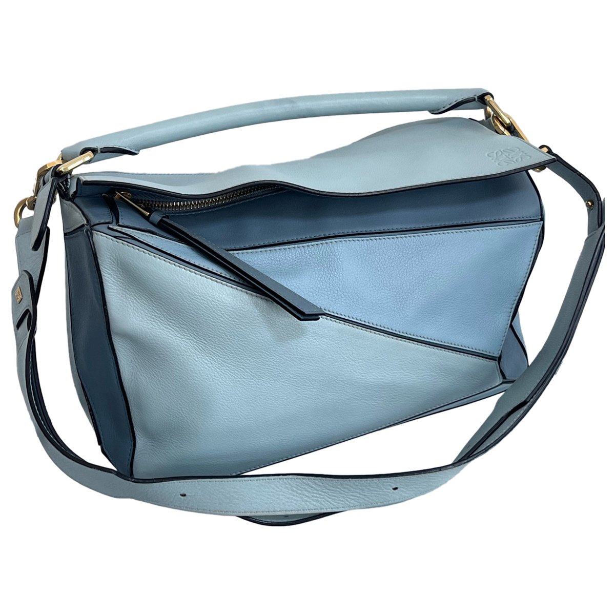 Puzzle leather handbag