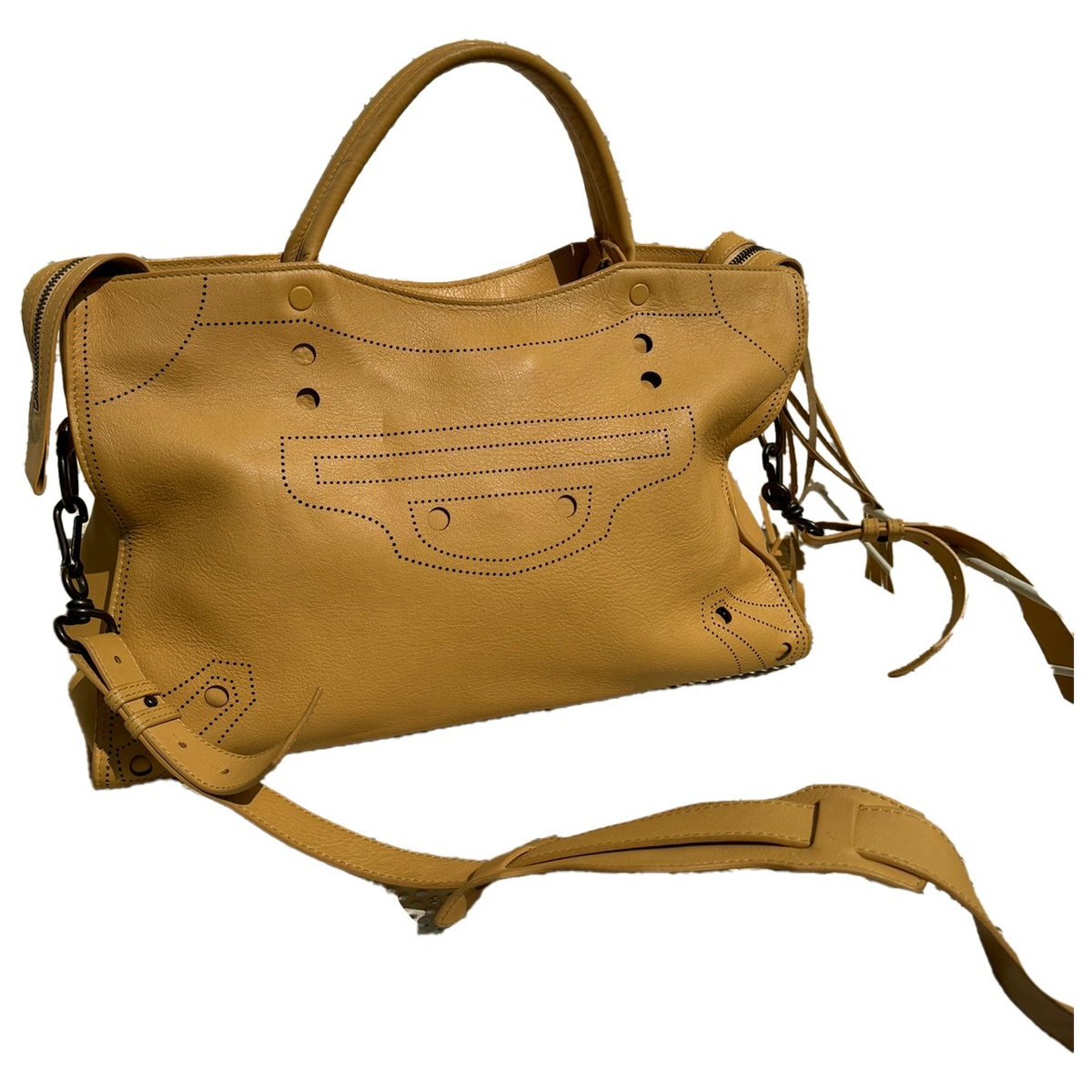 Blackout leather crossbody bag