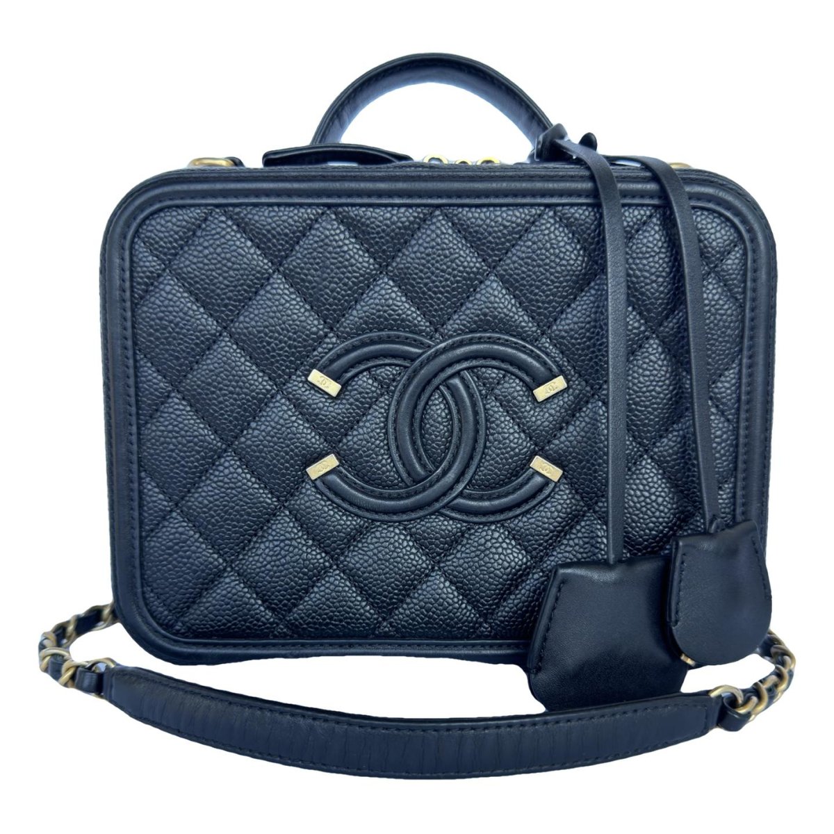 Vanity leather handbag