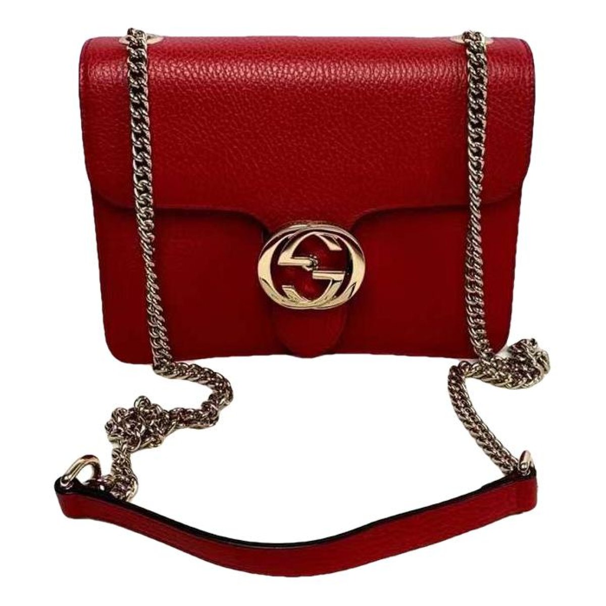 Interlocking leather handbag