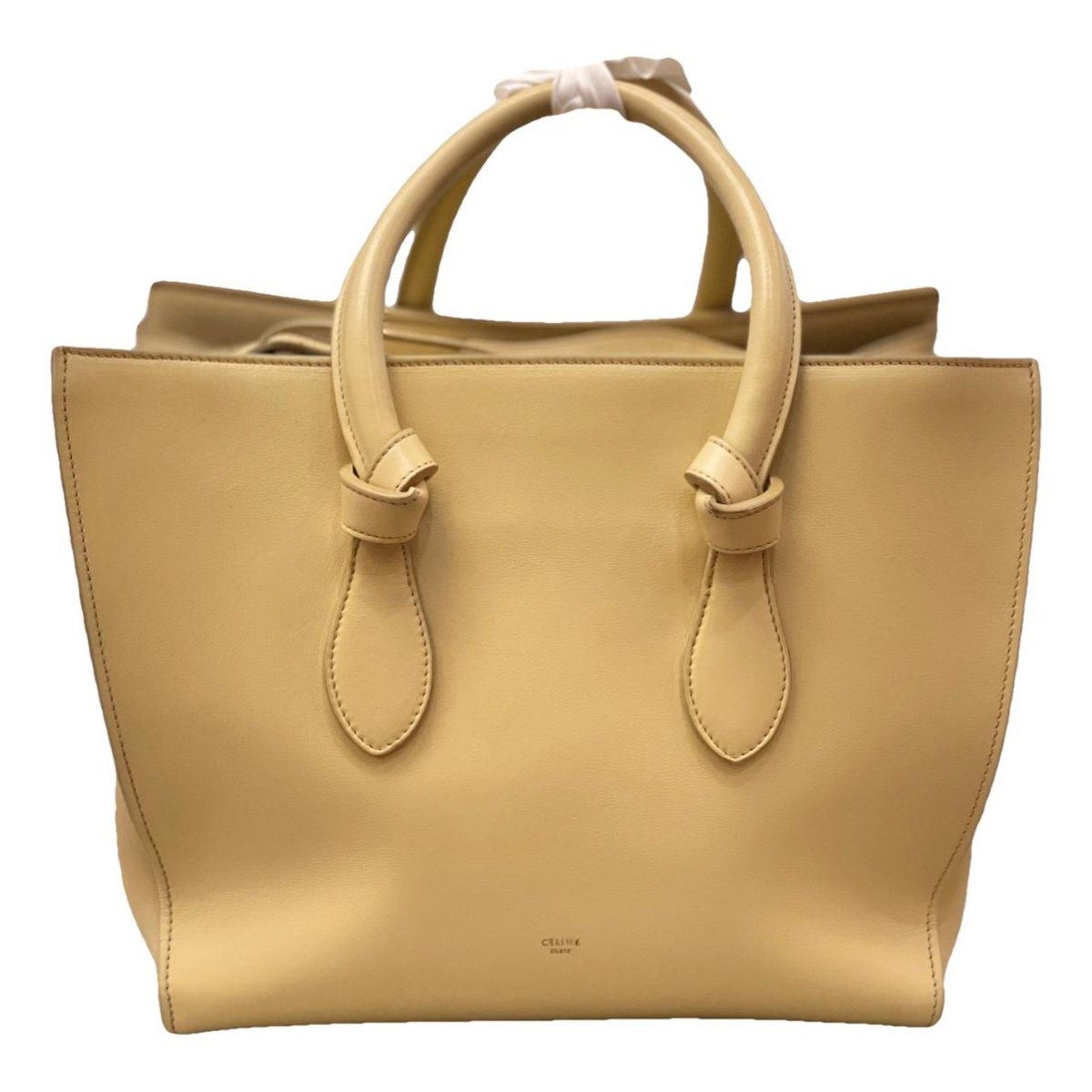 Tie leather handbag