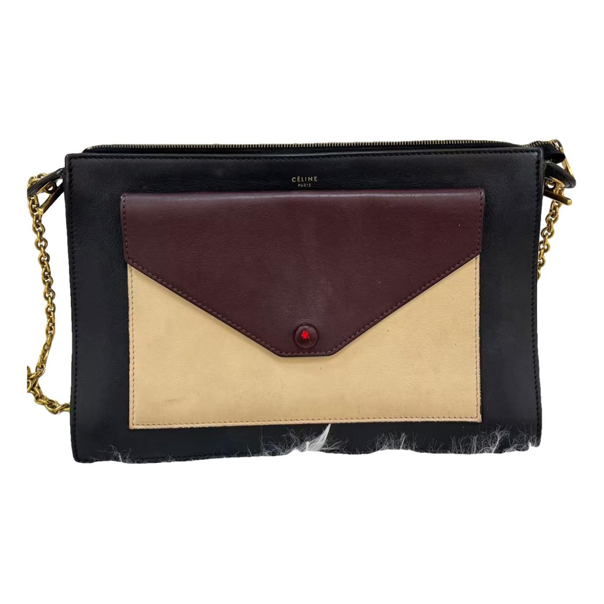 Pocket leather handbag