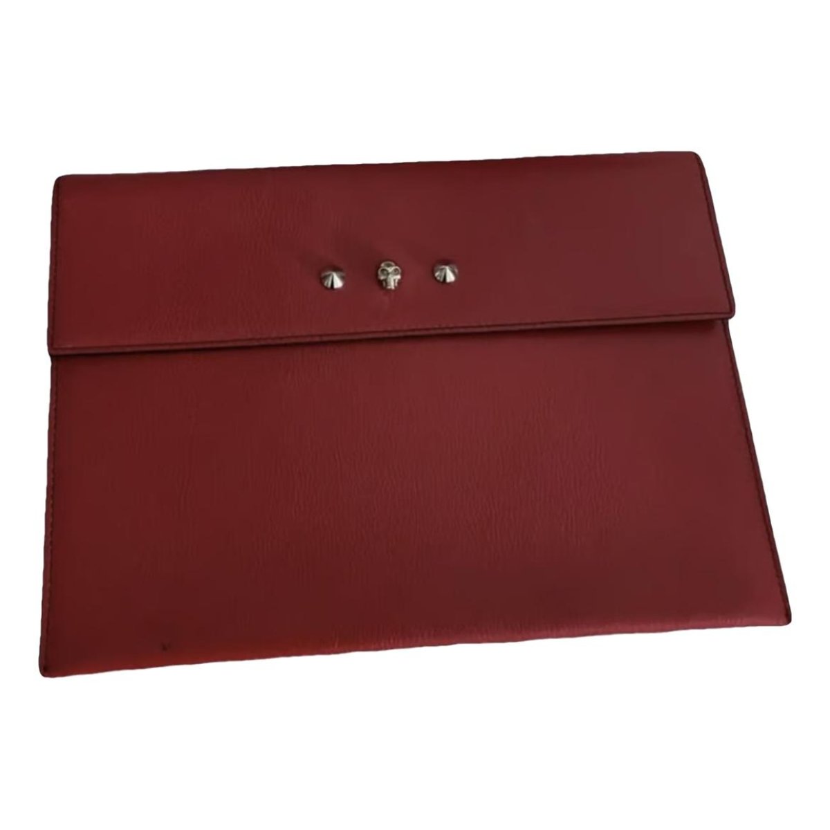 Skull leather clutch bag