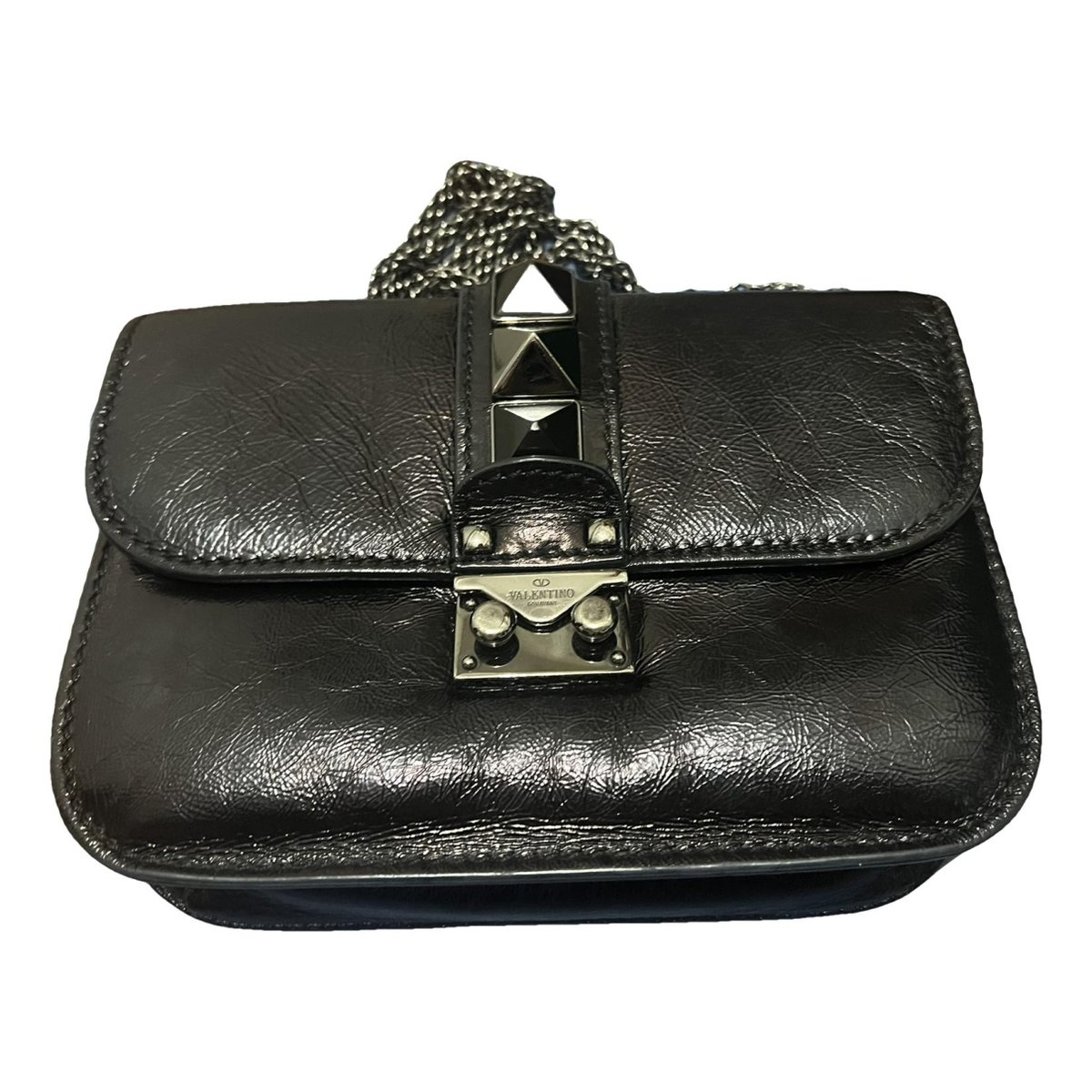 Glam Lock leather crossbody bag