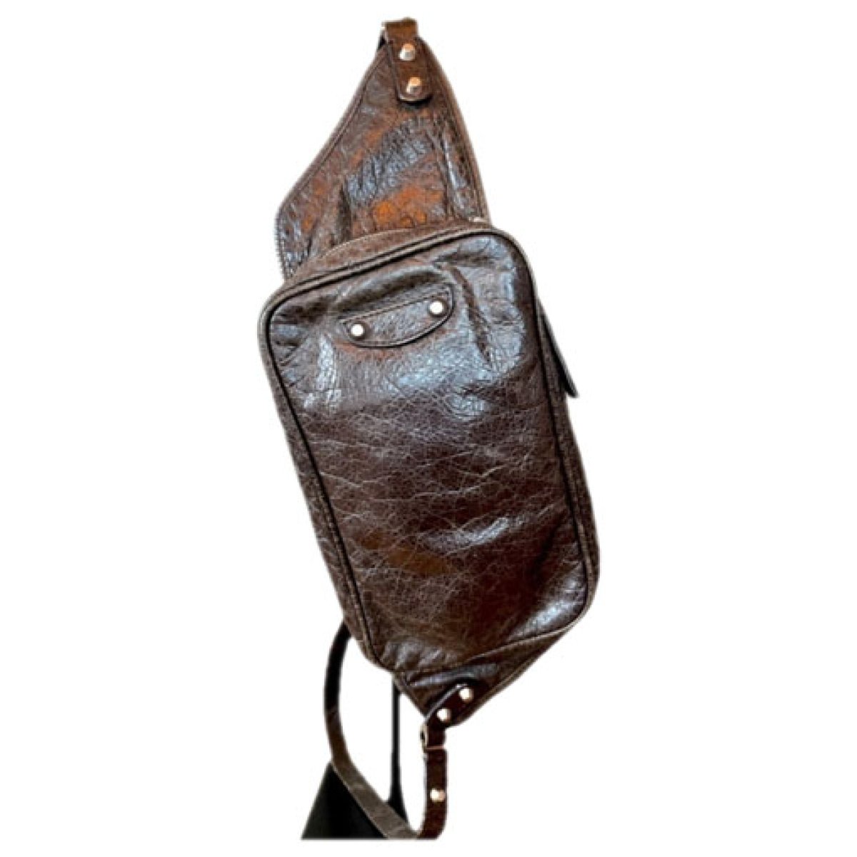 Wheel leather crossbody bag
