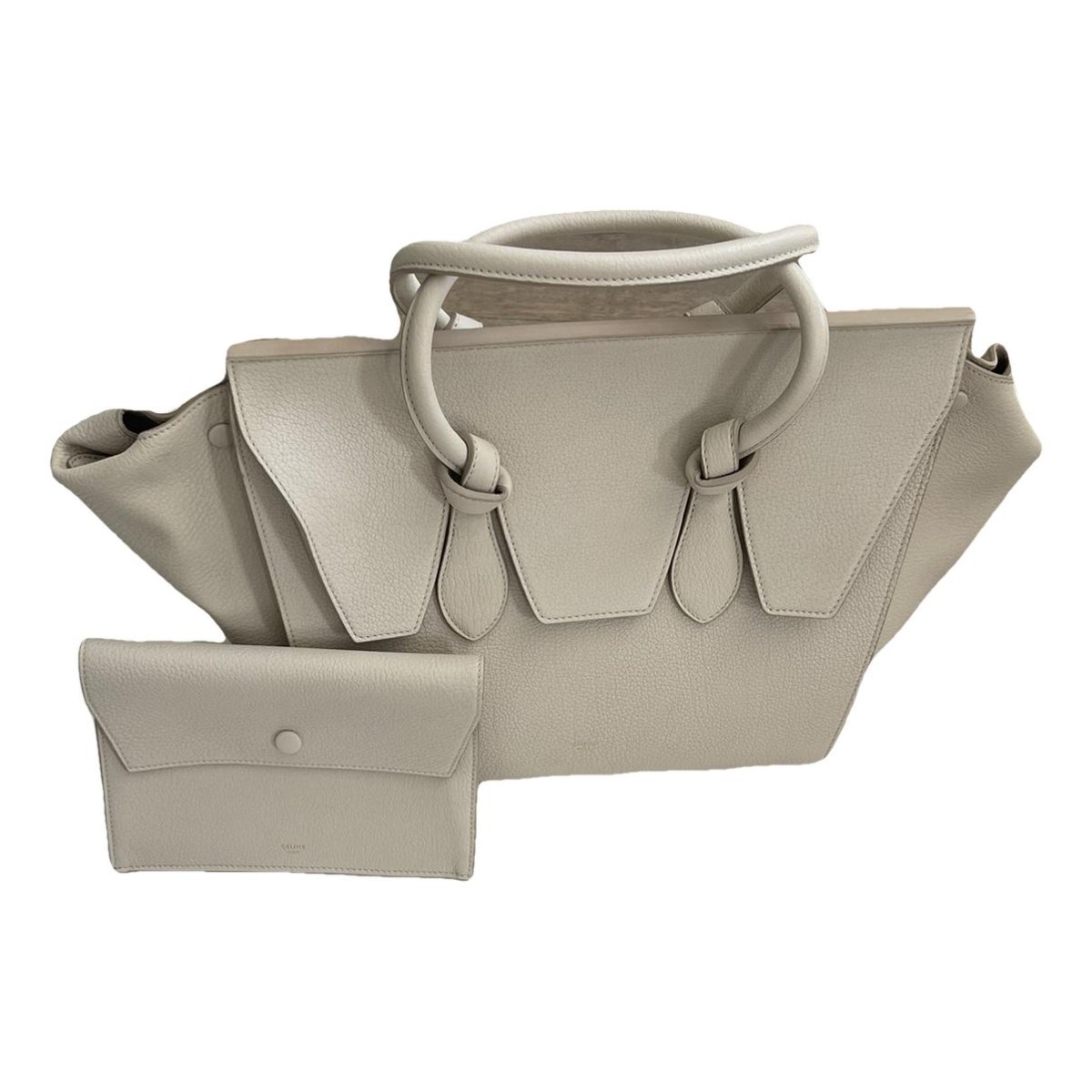 Tie leather handbag