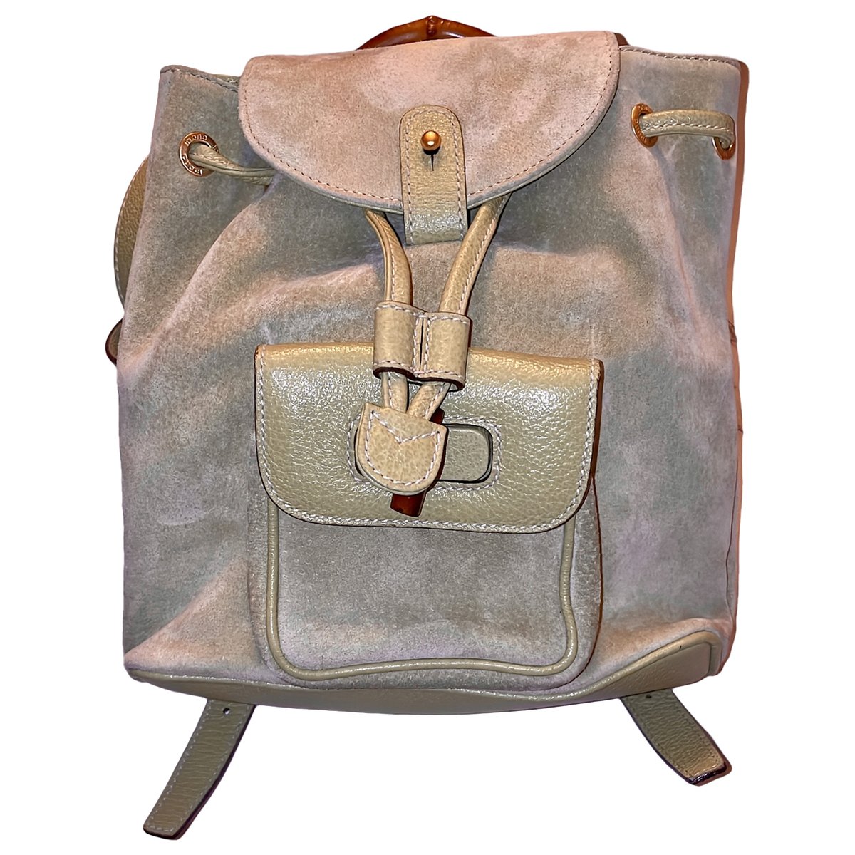 Bamboo Tassel Oval leather backpack