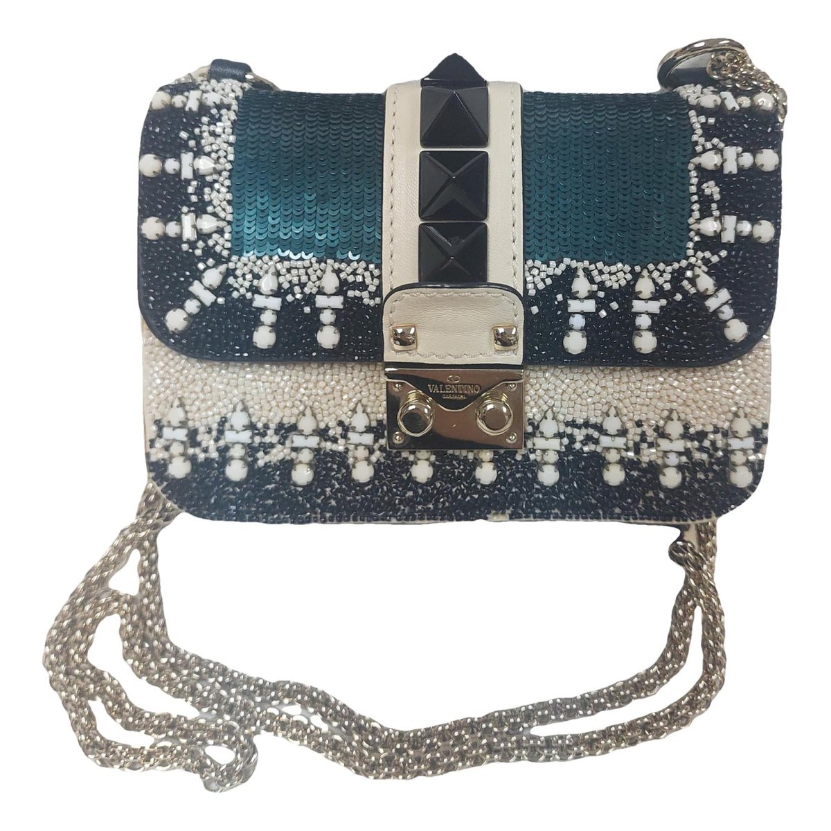 Glam Lock leather crossbody bag