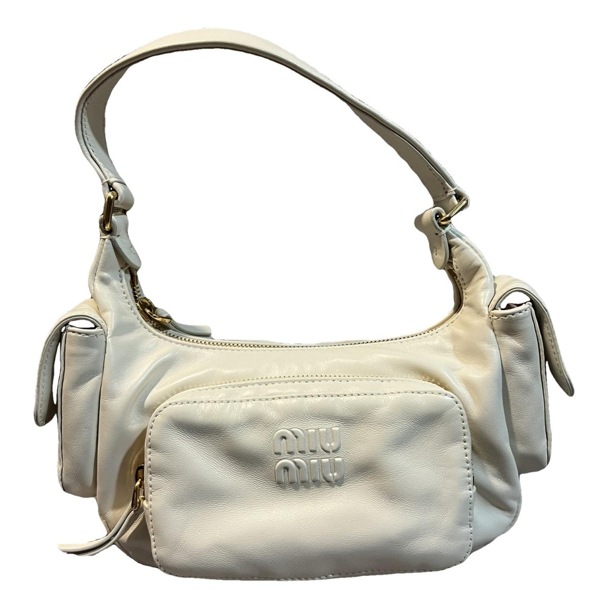 Pocket leather handbag