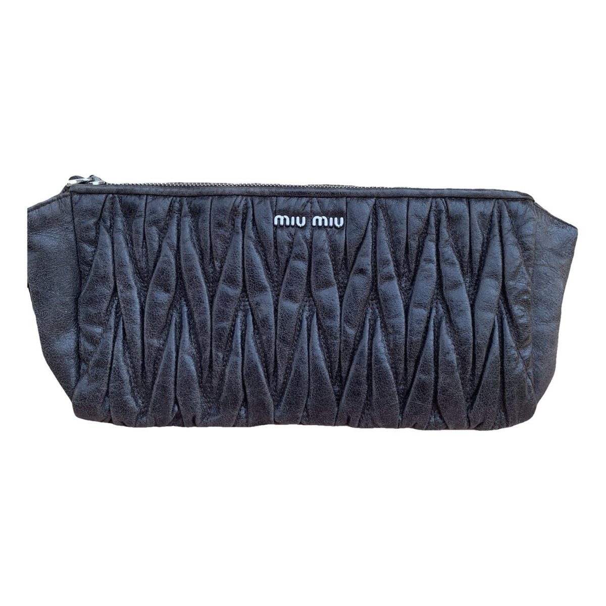 Matelassé leather clutch bag