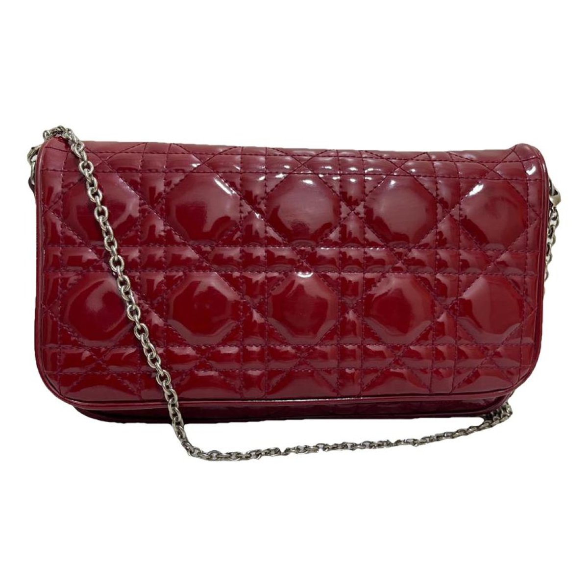 Lady Dior Wallet On Chain patent leather crossbody bag