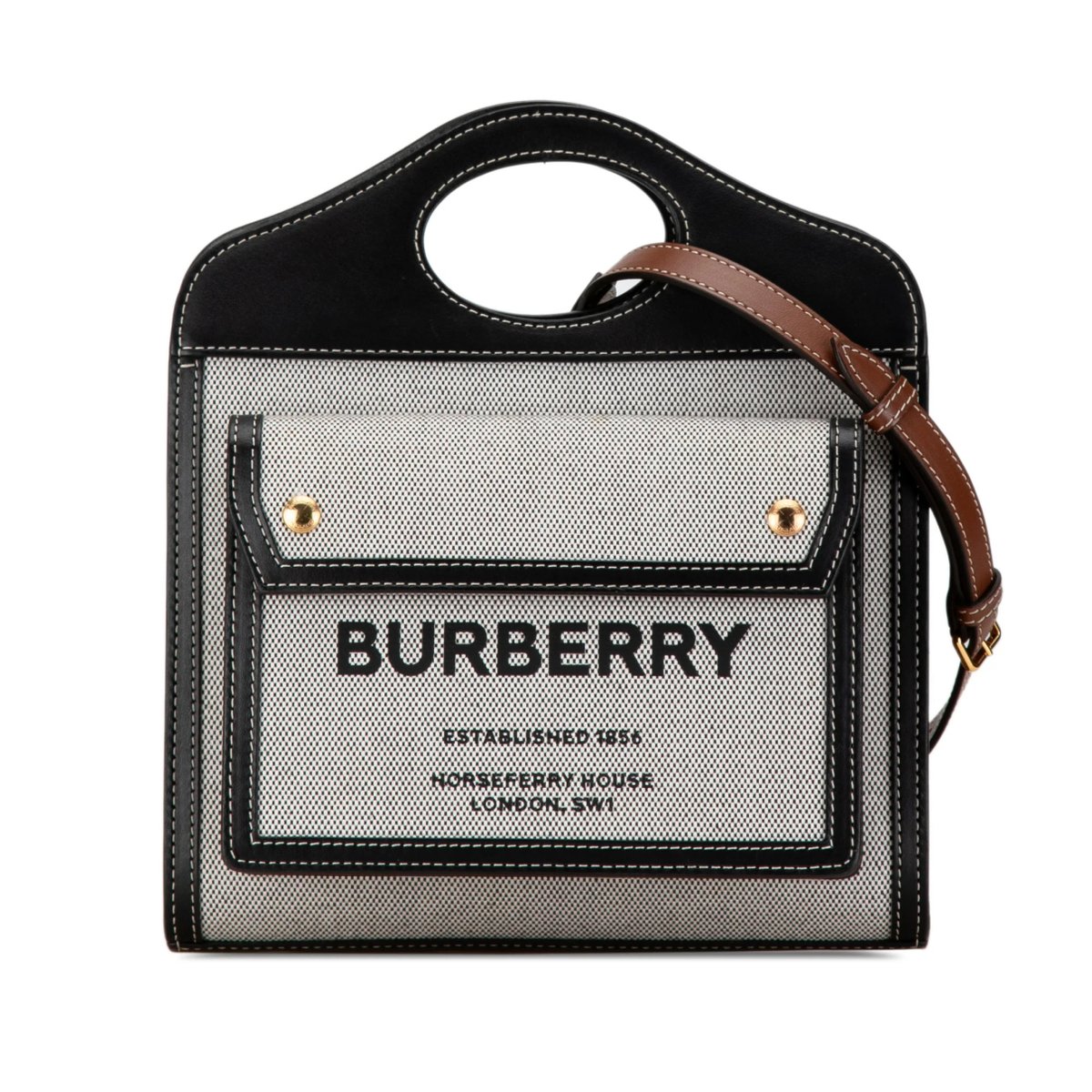 Pocket leather crossbody bag