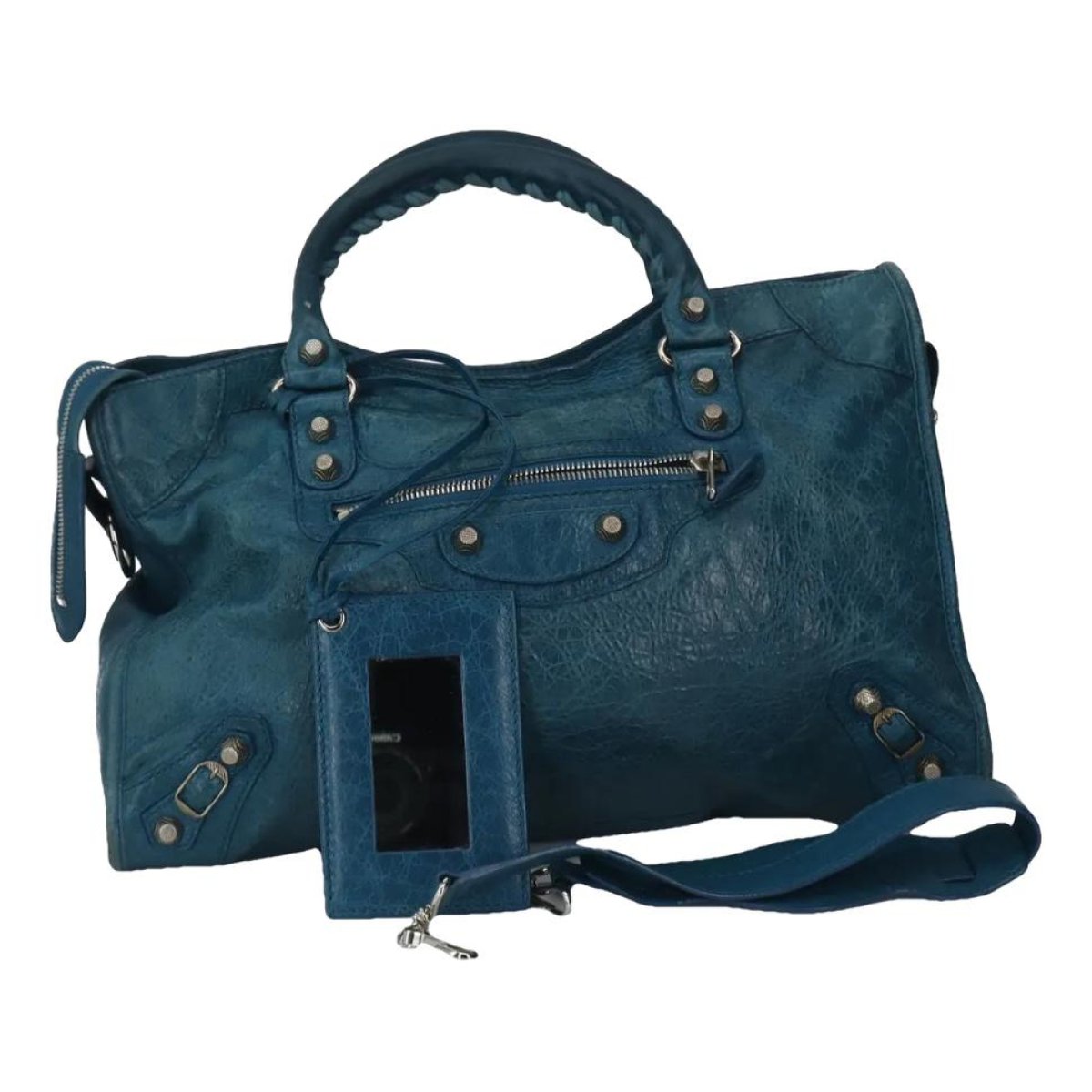 City leather handbag