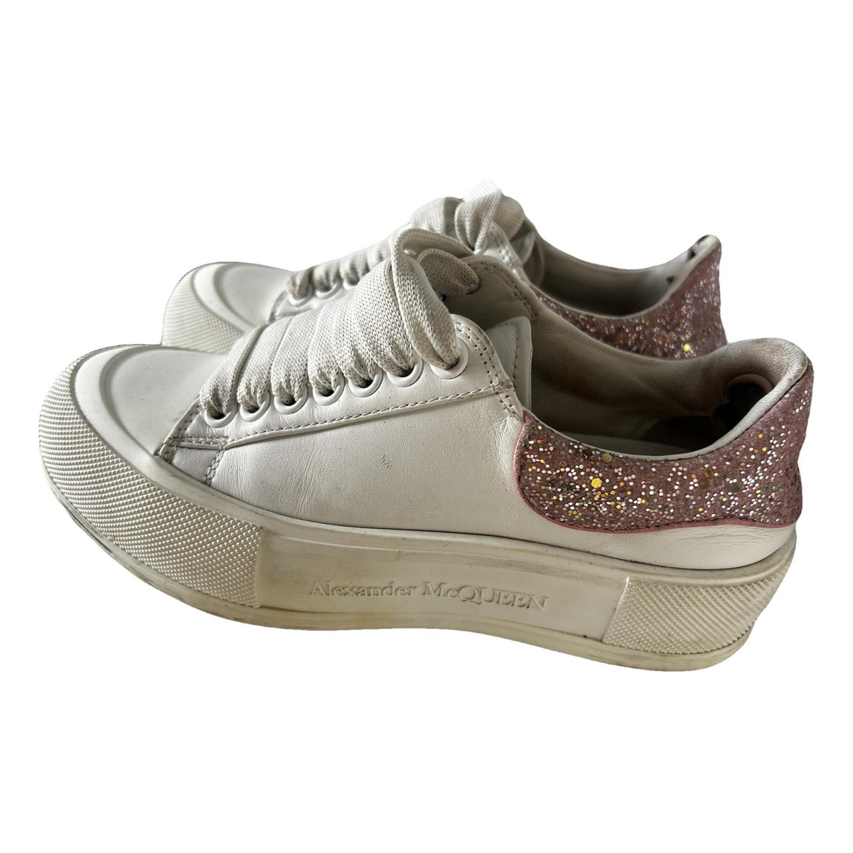 Deck Plimsoll leather trainers