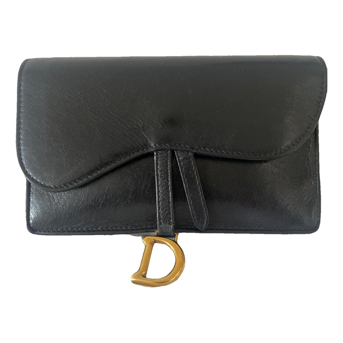 Saddle rectangular leather handbag