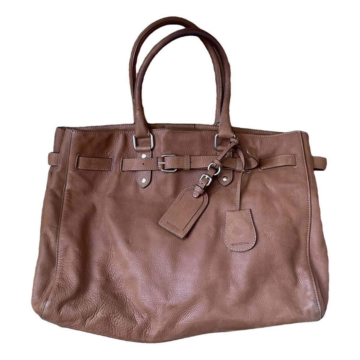 Box leather handbag