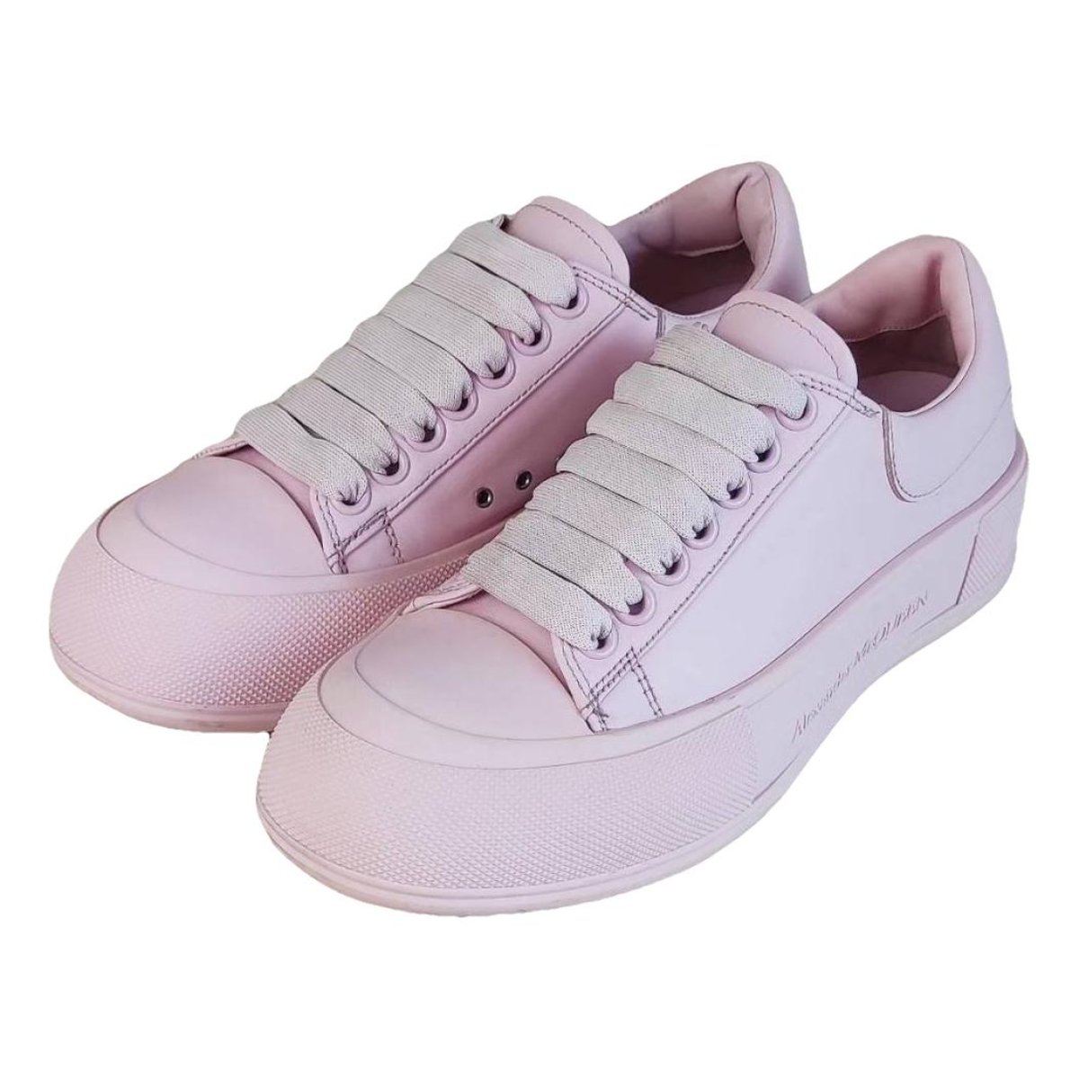 Deck Plimsoll leather trainers