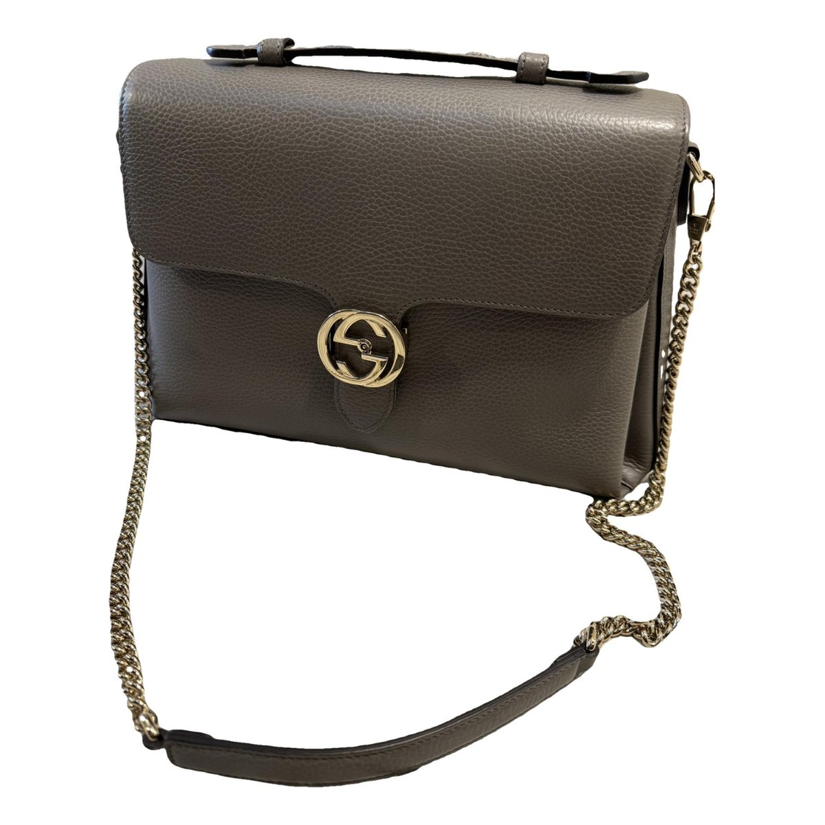 Interlocking leather handbag