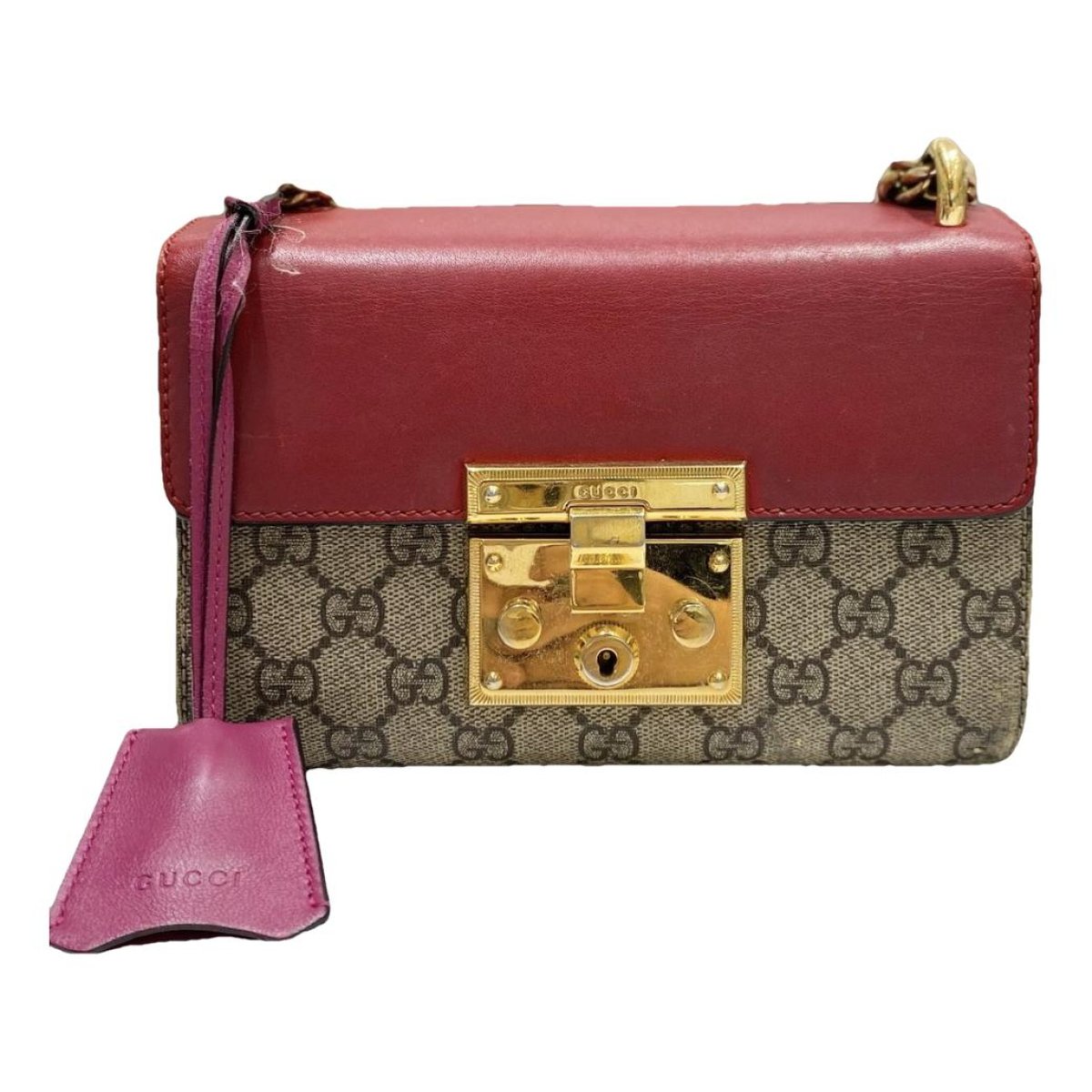 Padlock leather crossbody bag