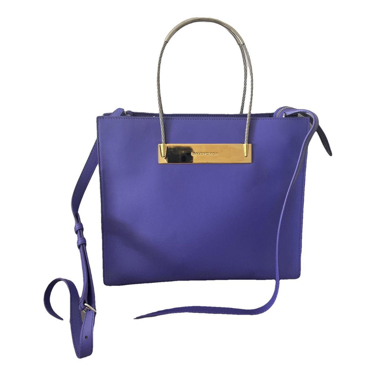 Cable leather handbag
