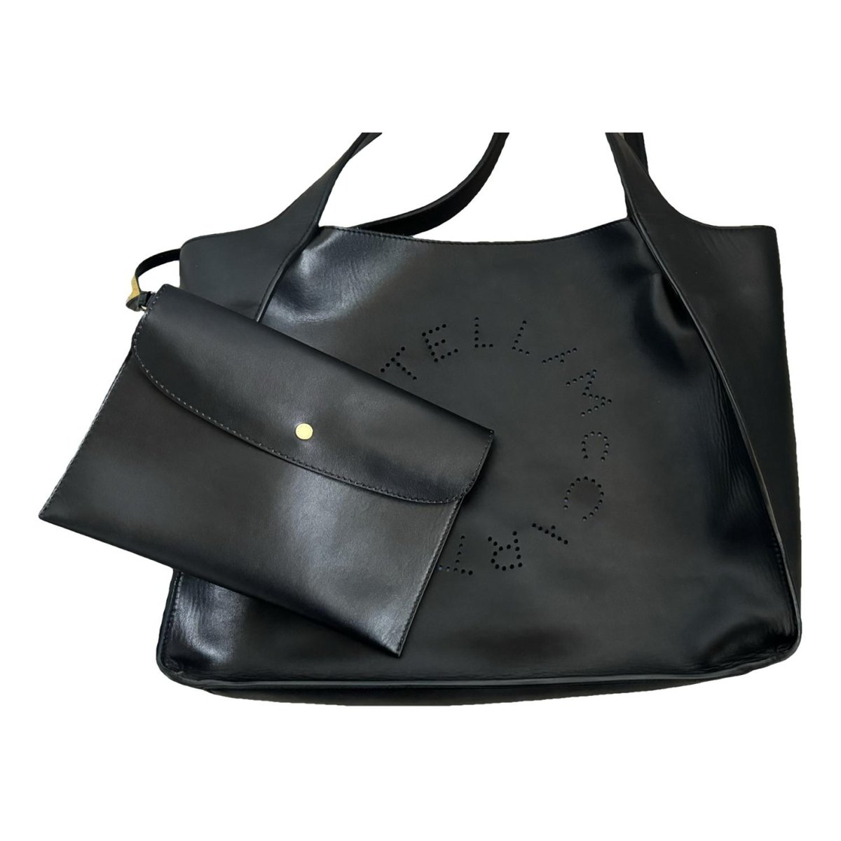 Logo vegan leather tote