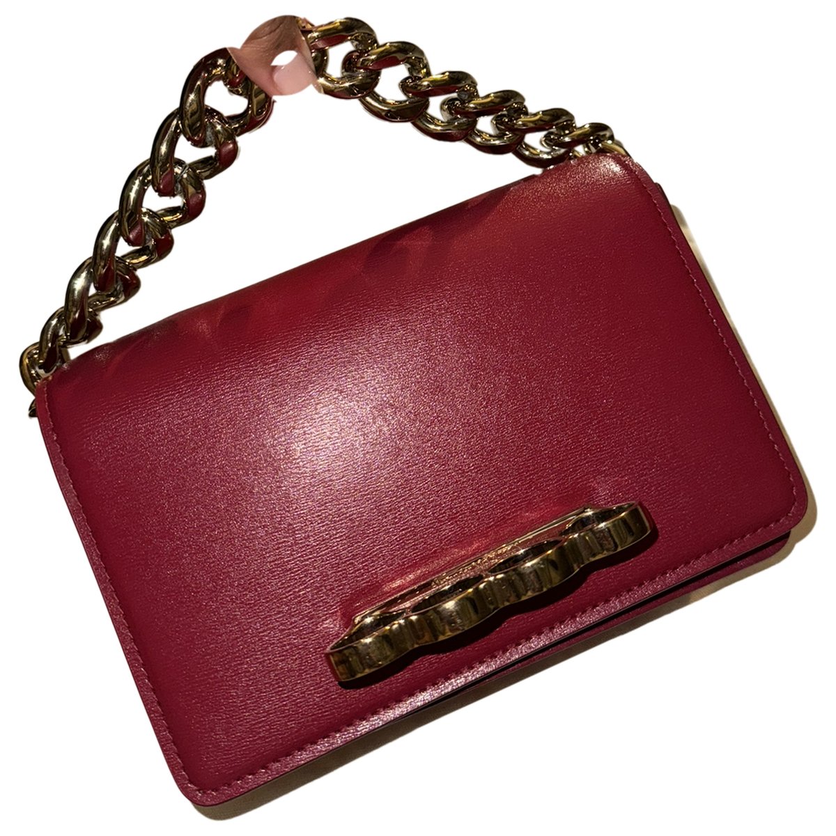 Knuckle leather crossbody bag