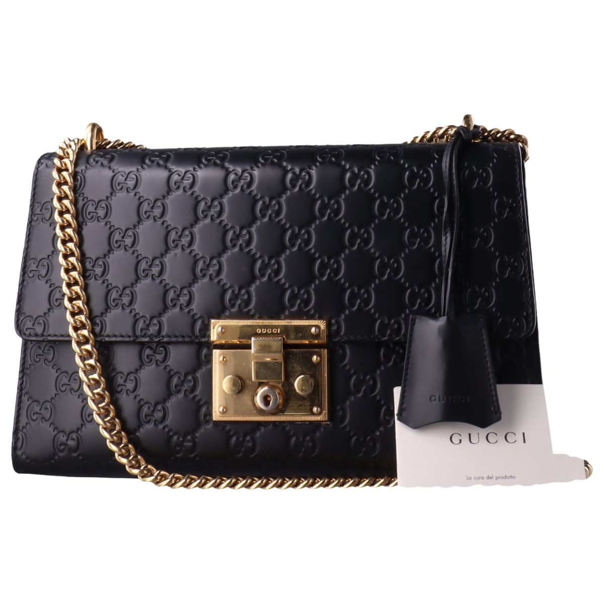 Padlock leather handbag