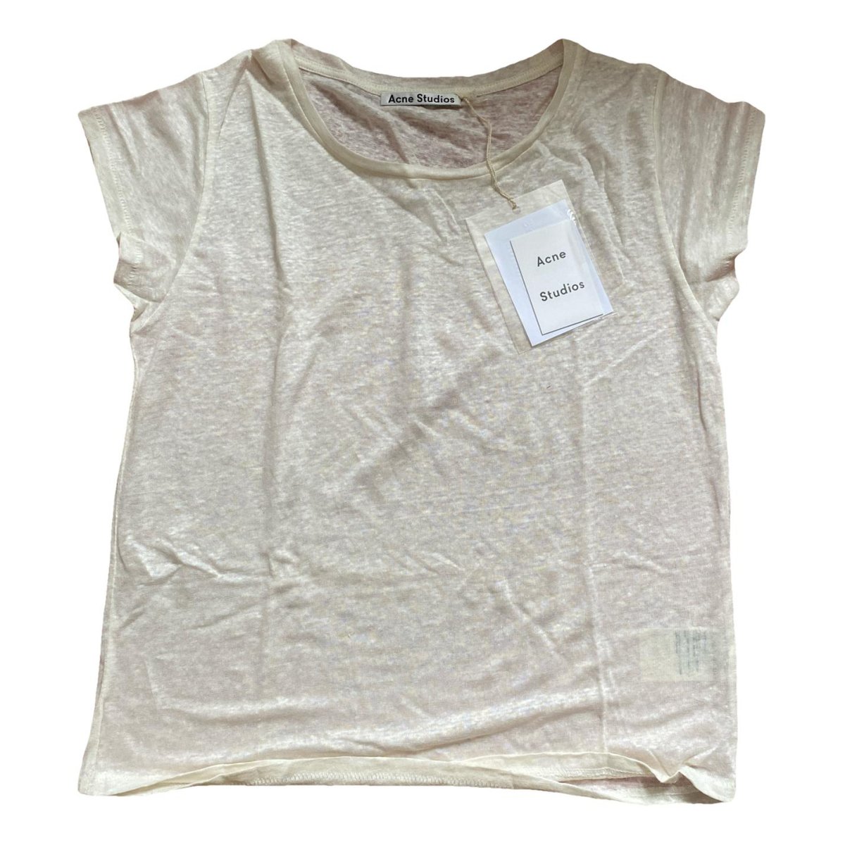Blå Konst linen t-shirt