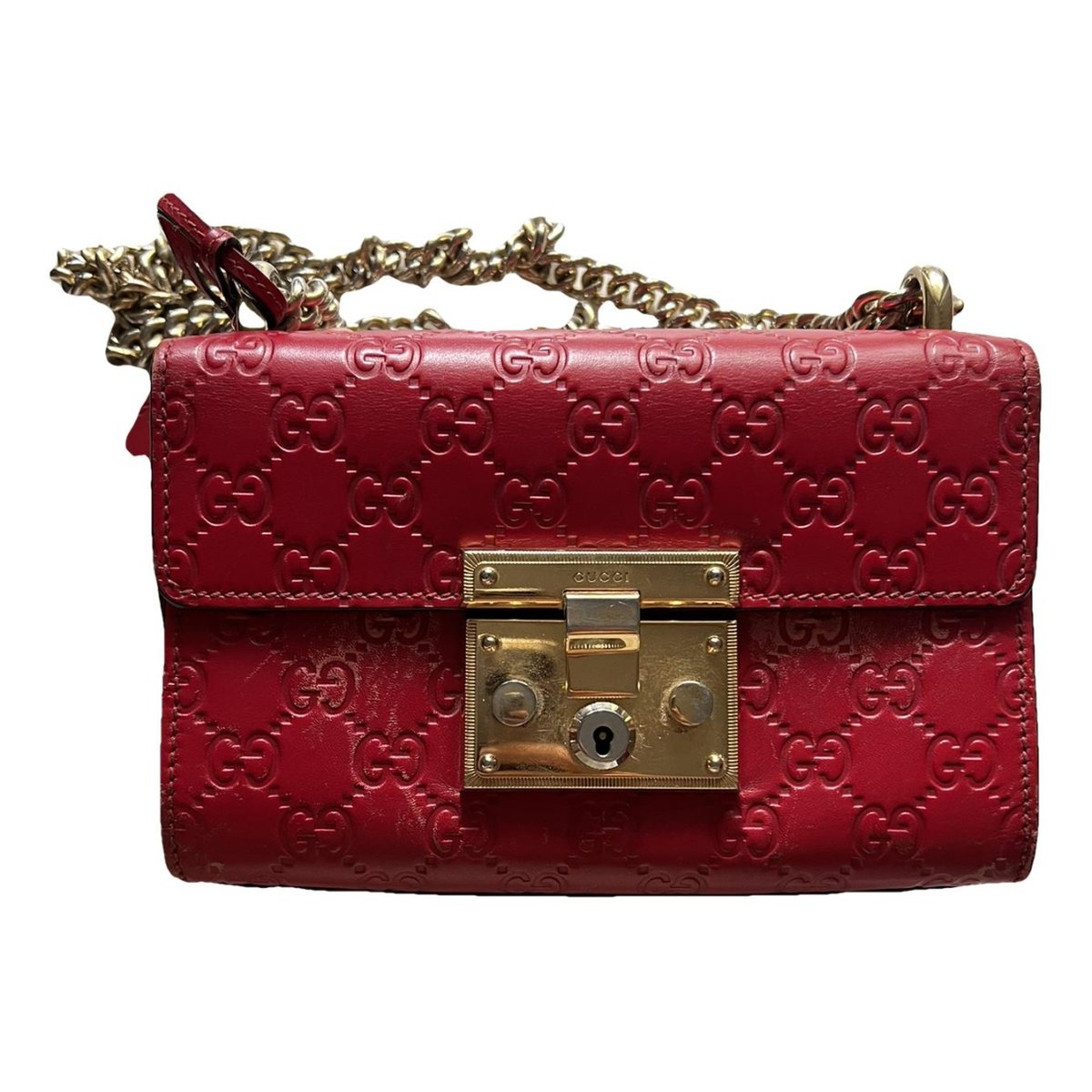 Padlock leather handbag