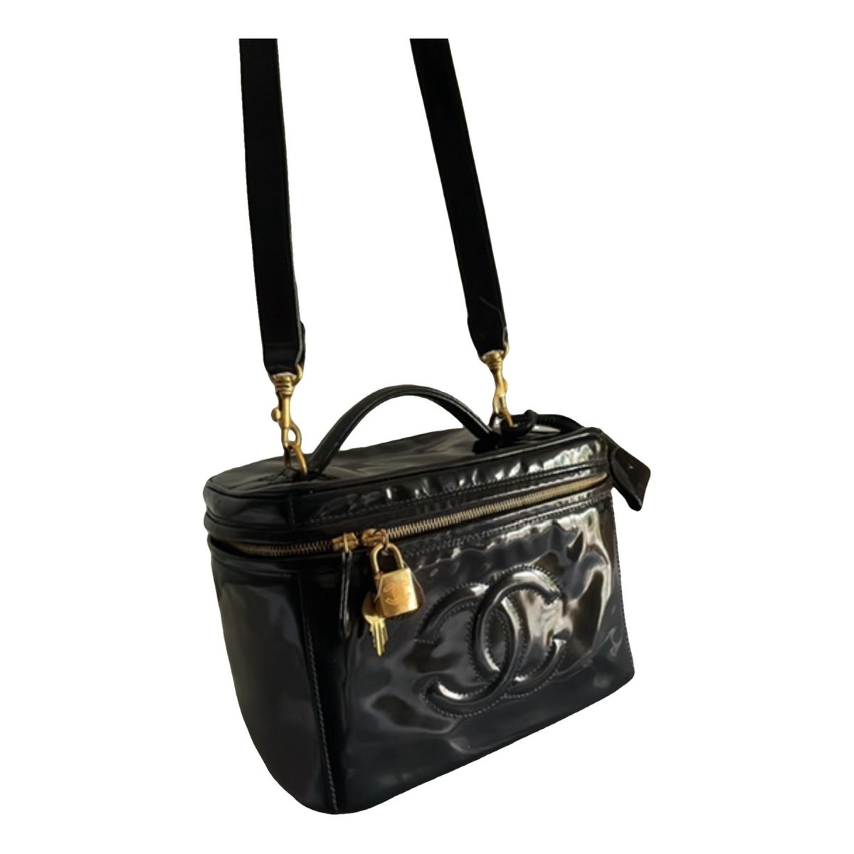 Vanity patent leather handbag