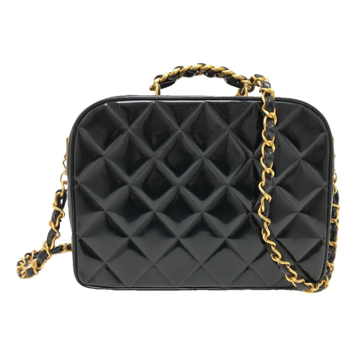 Vanity patent leather handbag