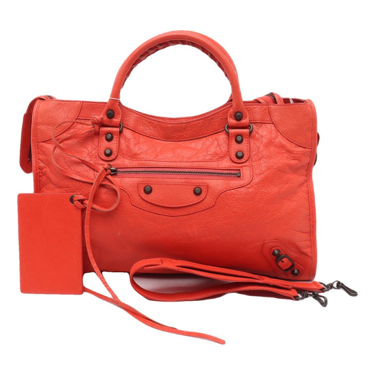 City leather handbag