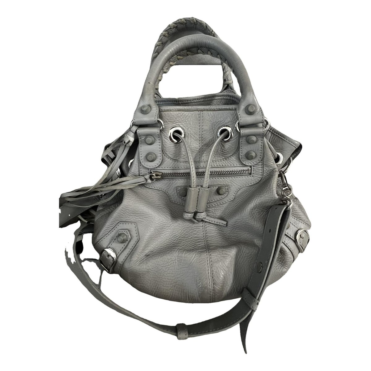 Pompon leather mini bag