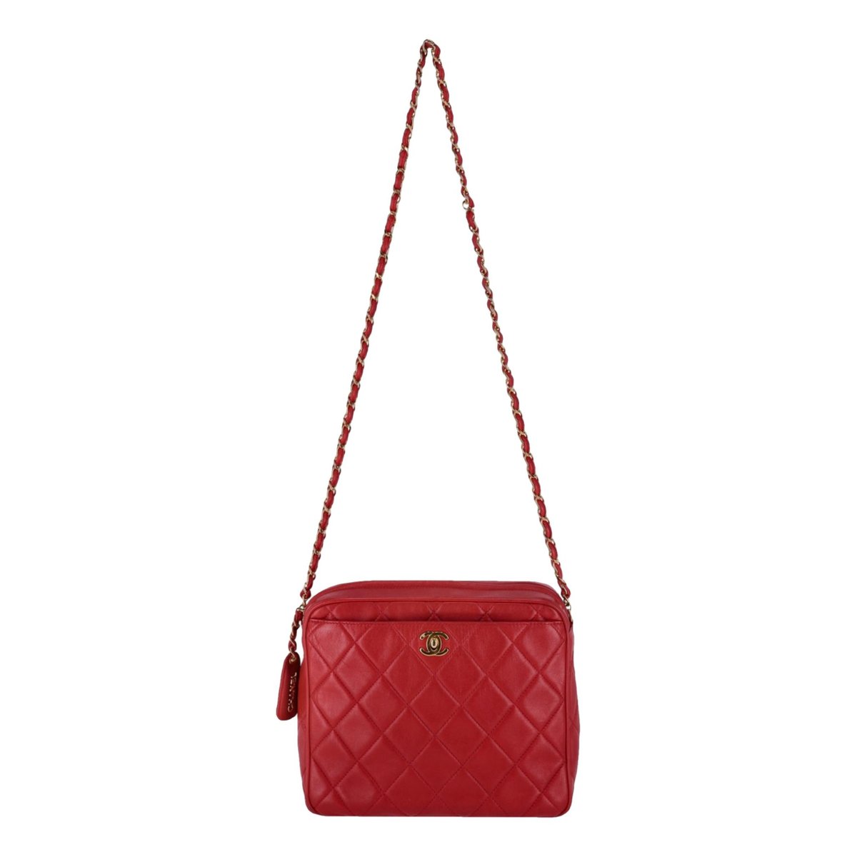 Camera leather crossbody bag