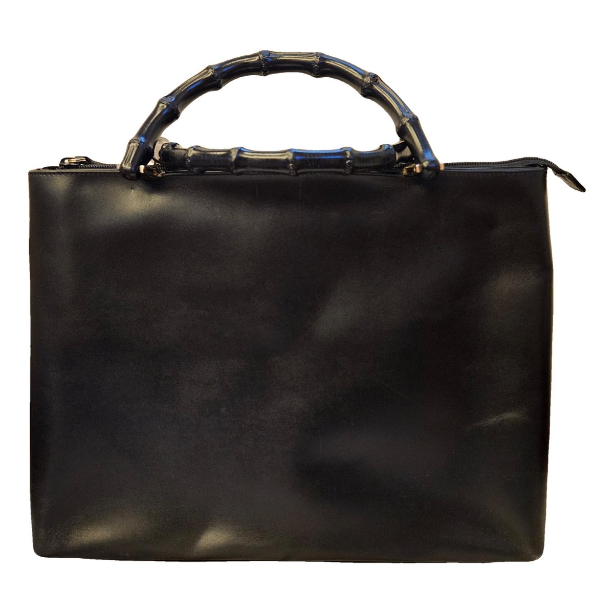 Bamboo leather clutch bag
