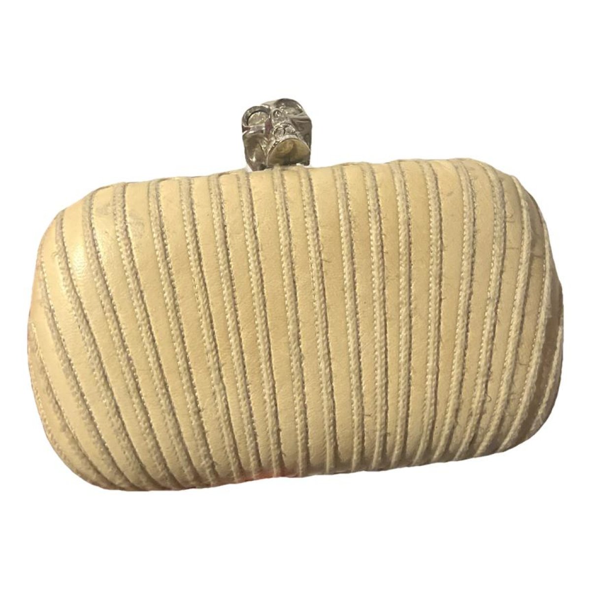 Skull leather clutch bag