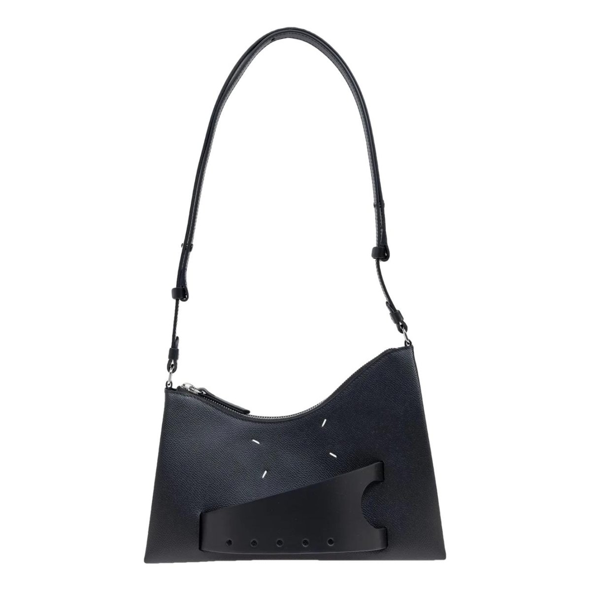 Snatched leather handbag
