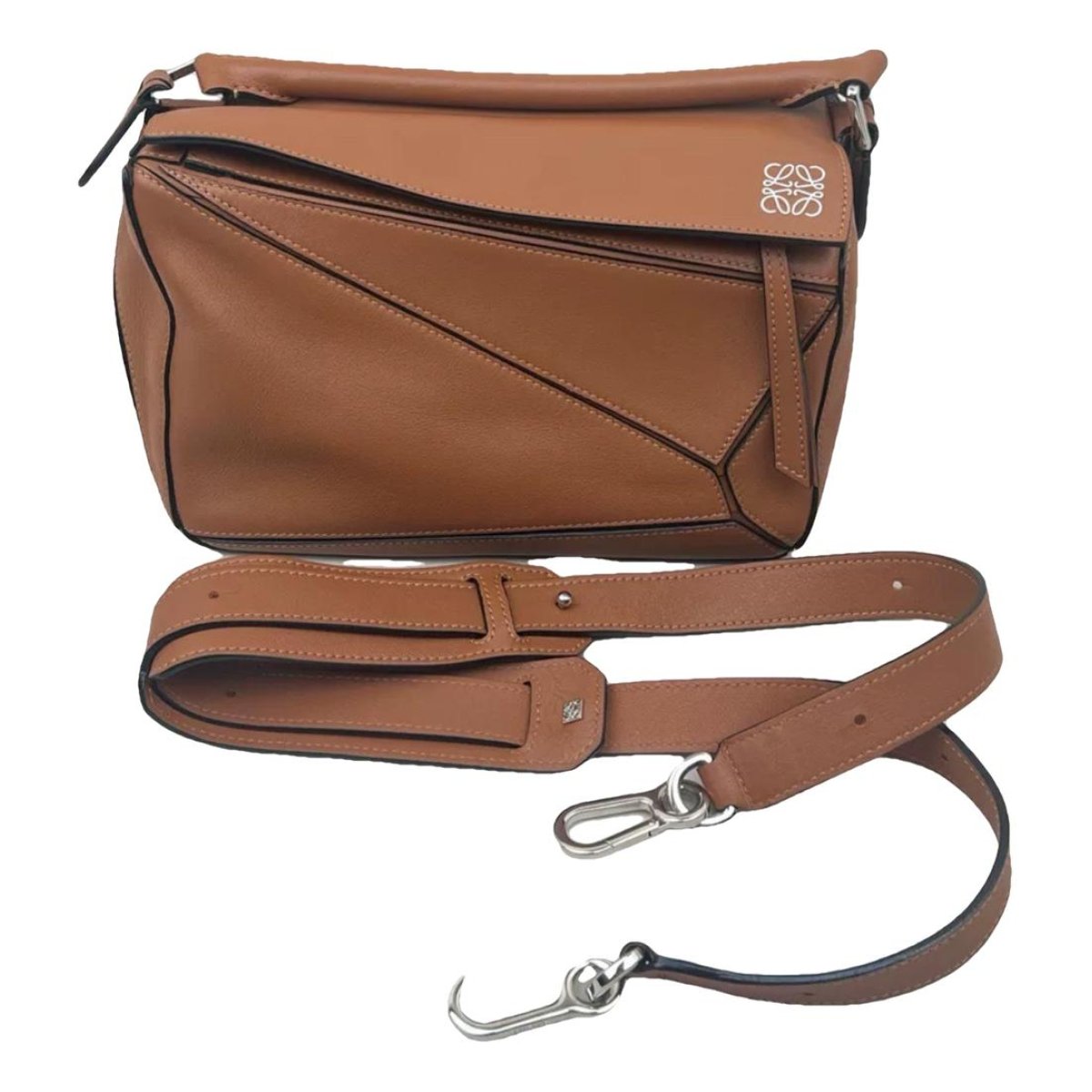 Puzzle leather handbag