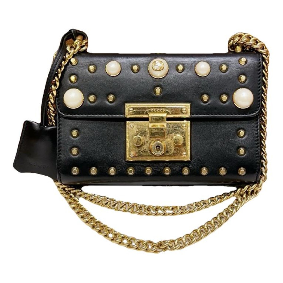 Padlock leather handbag