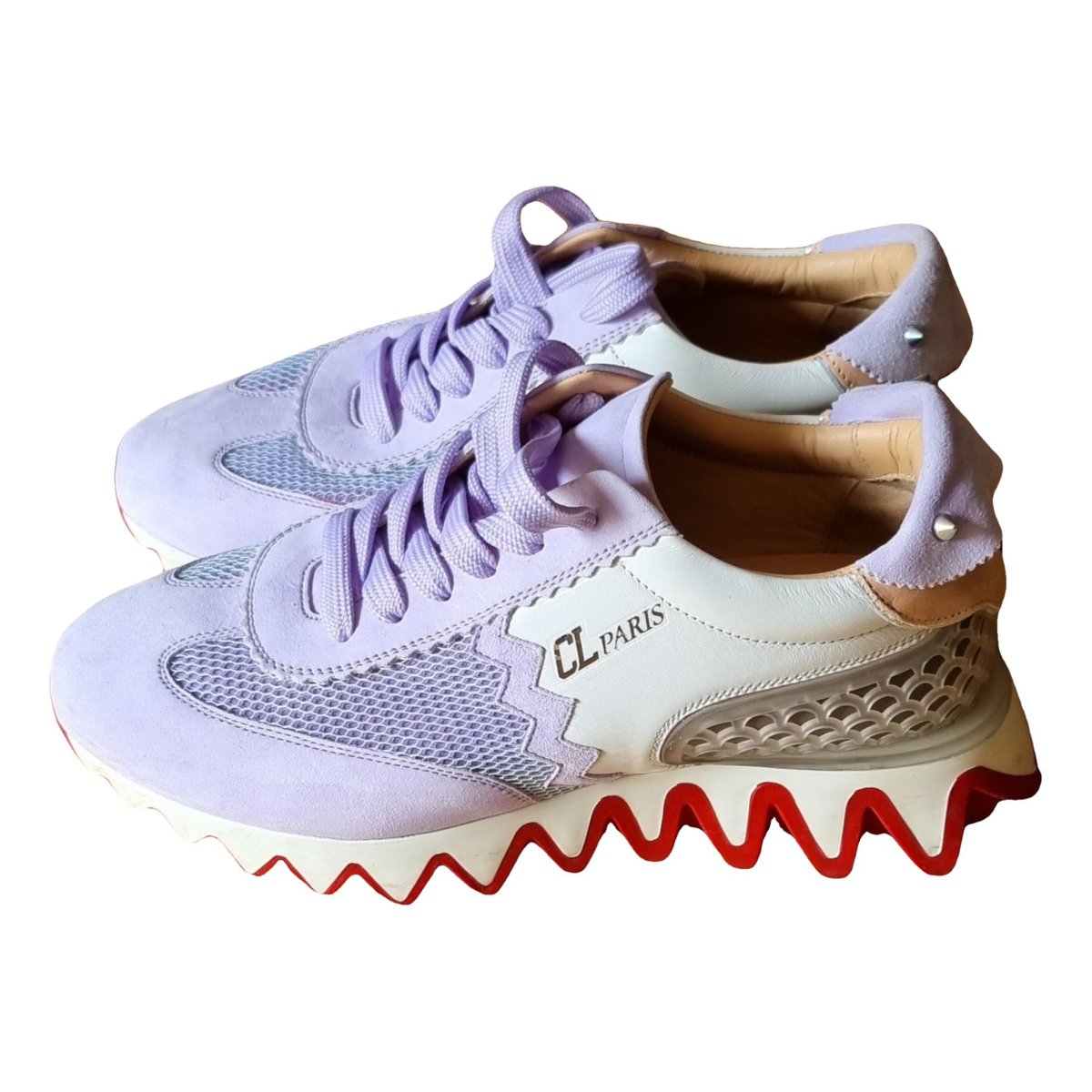 Red Runner leather trainers