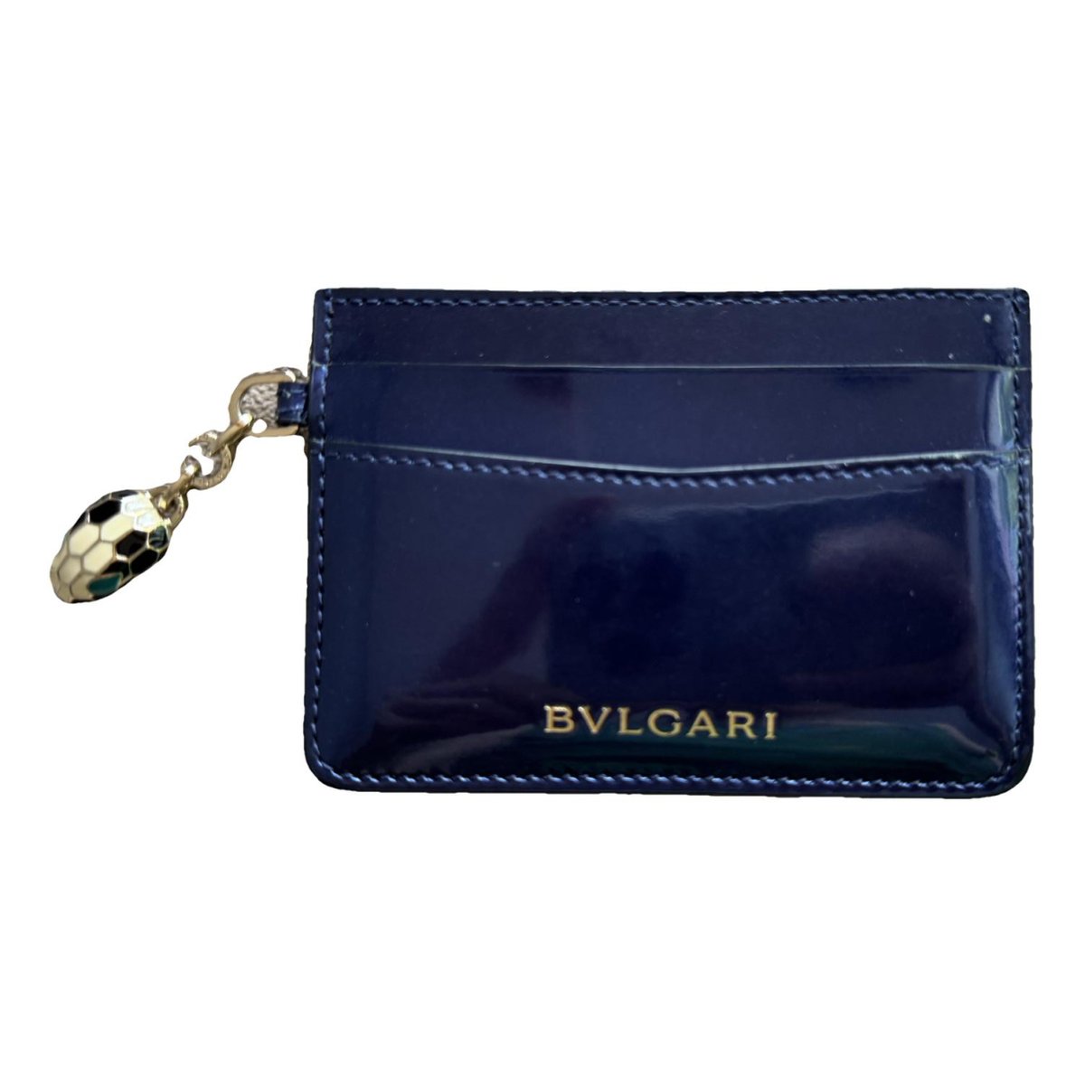 Serpenti patent leather card wallet