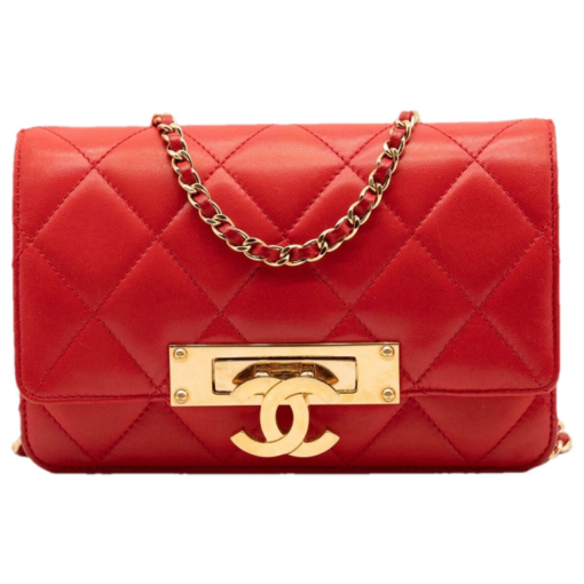 Wallet on Chain leather handbag