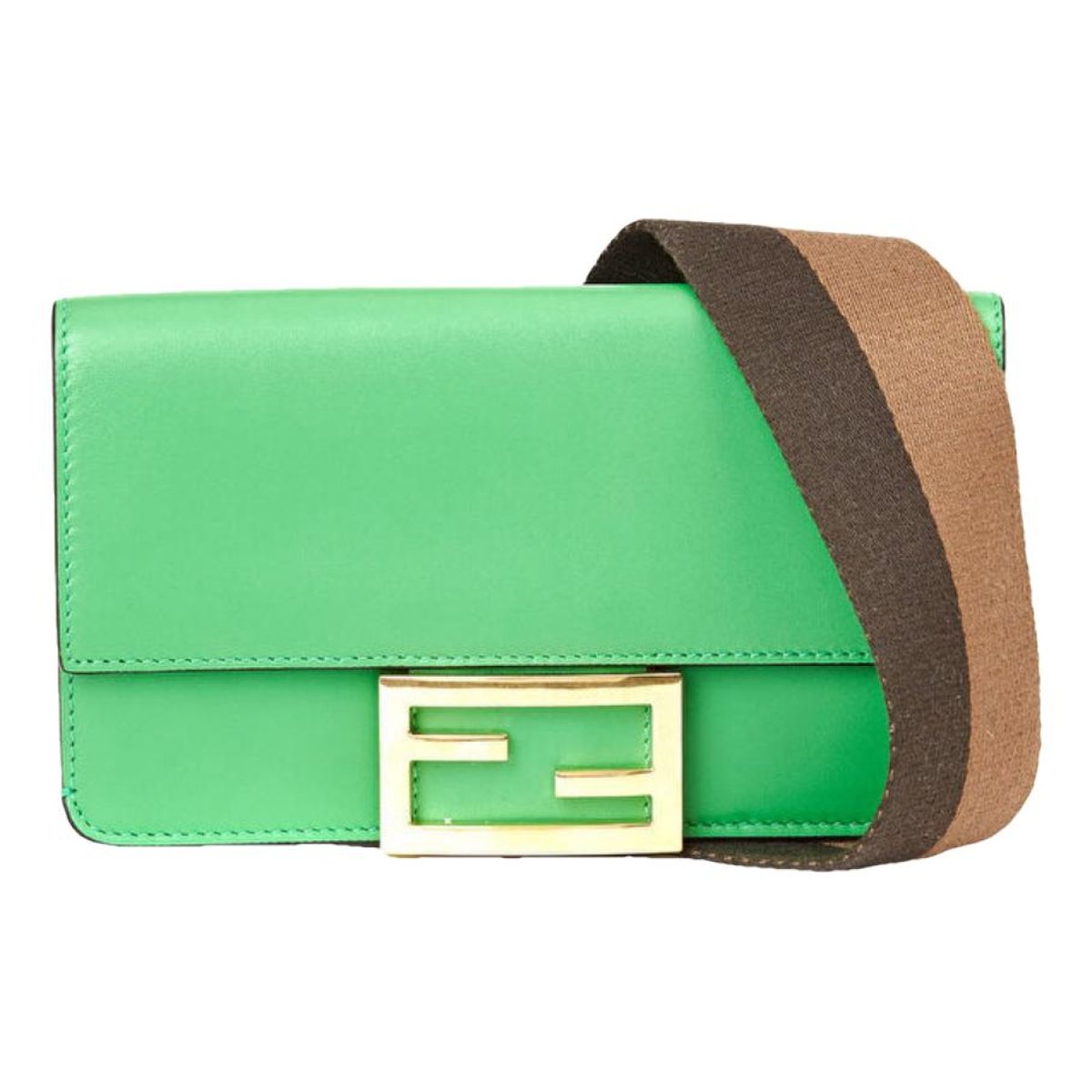 Flat Baguette leather crossbody bag
