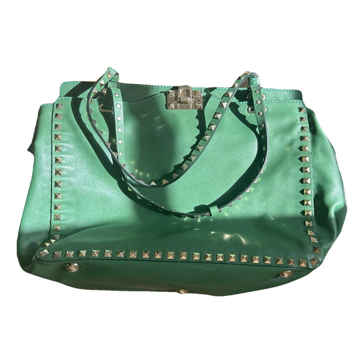 Rockstud spike leather tote