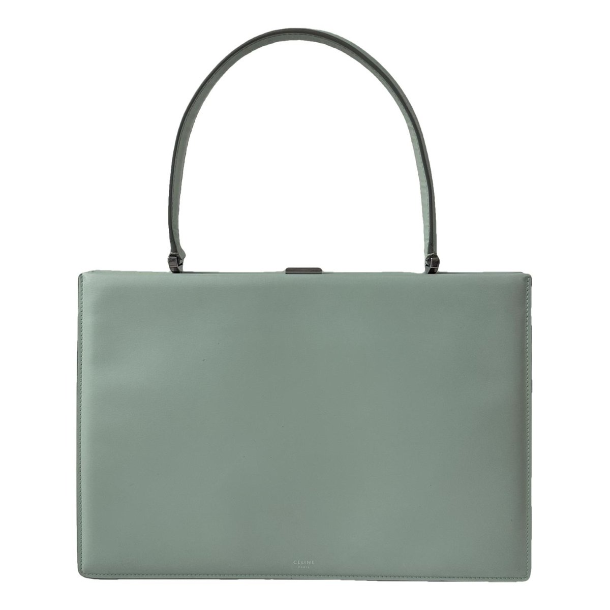 Clasp leather handbag