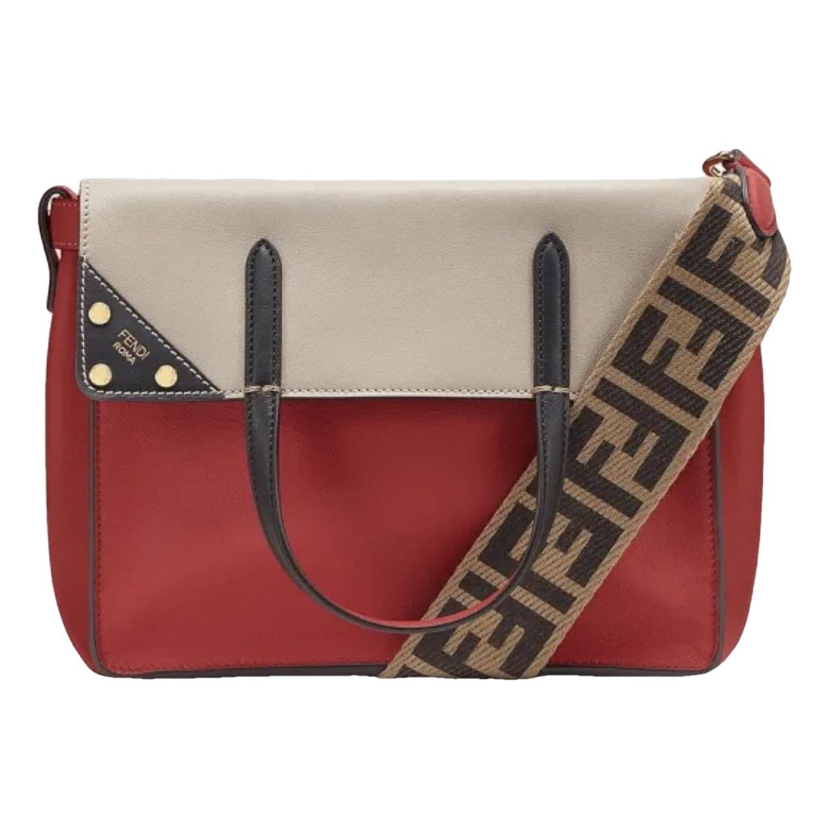 Flip leather handbag