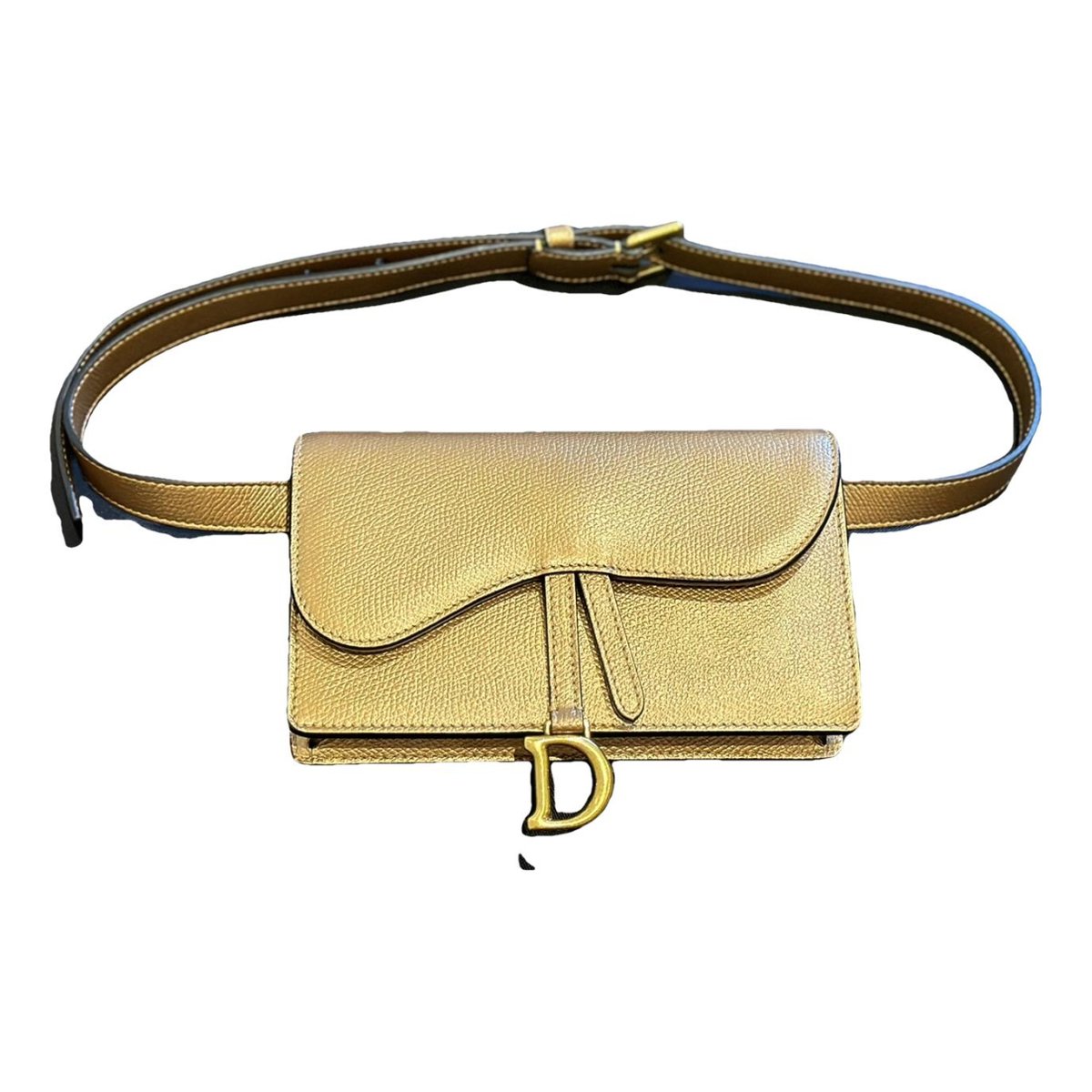 Saddle rectangular leather handbag