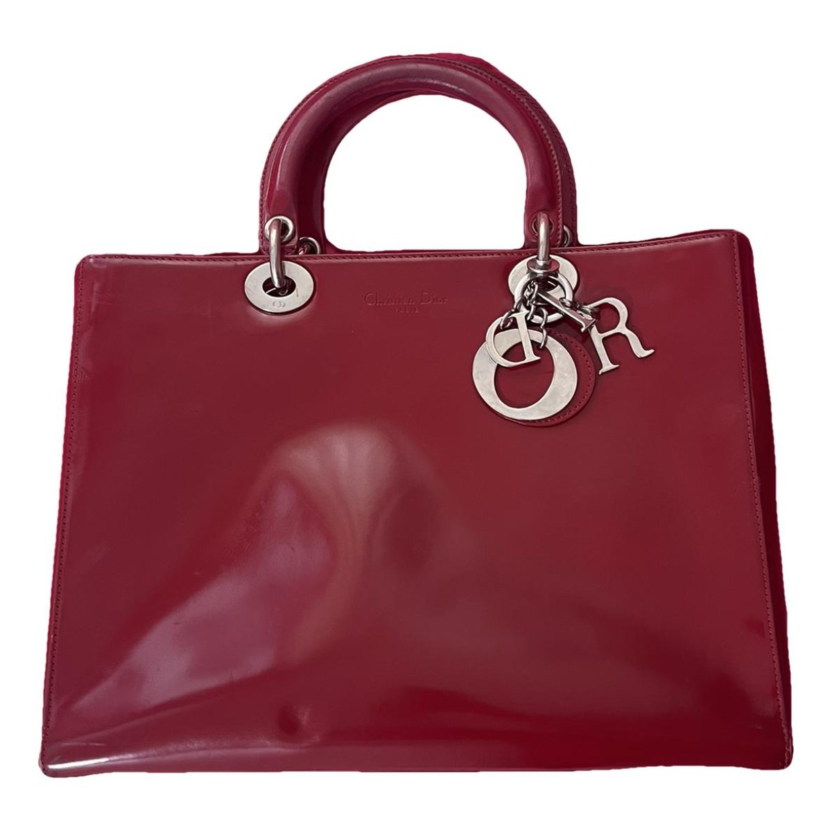 Lady Dior patent leather handbag