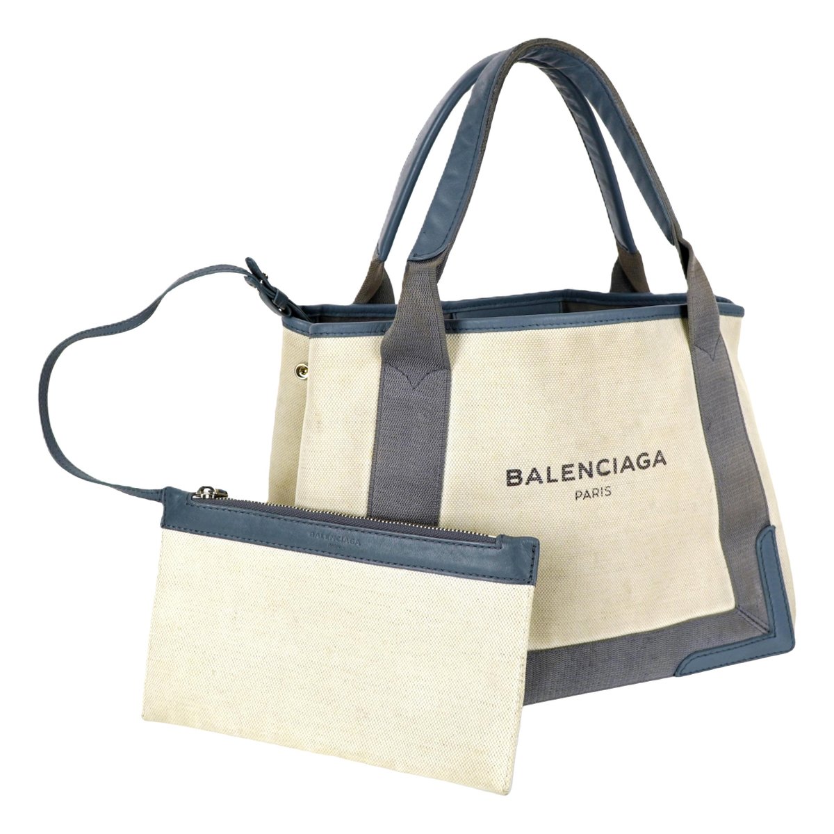 Navy cabas leather tote