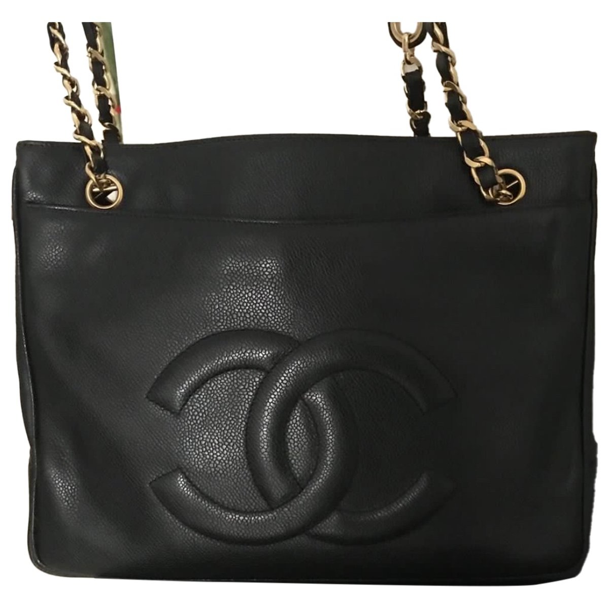 Vintage CC Chain leather tote